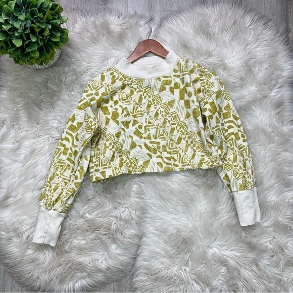 Anthropologie Amadi‎ Cropped Abstract Print Sweatshirt - Picture 2 of 8